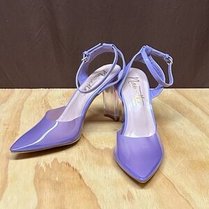 Lavender vinyl sling backs